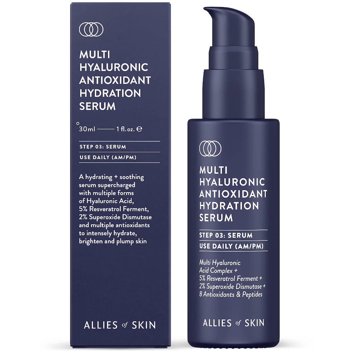ALLIES OF SKIN Multi Hyaluronic Antioxidant Hydration Serum  Мульти гиалуроновая антиоксидантная увлажняющая  сыворотка 30 мл