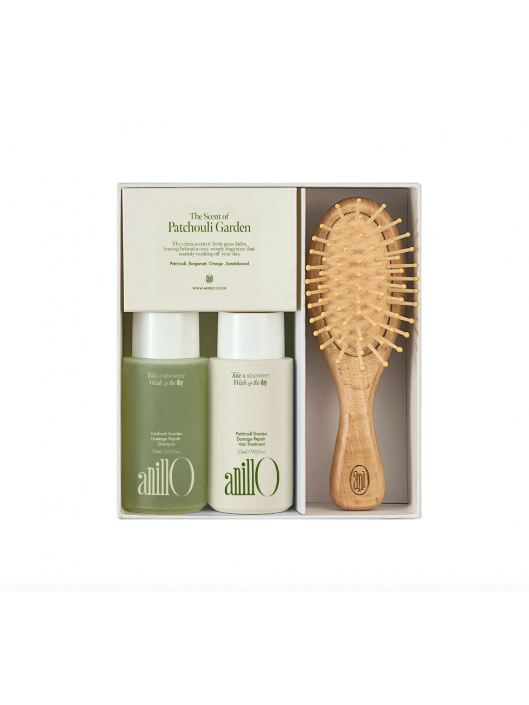 ANILLO Patchouli Garden Damage Repair Hair & Brush Set
