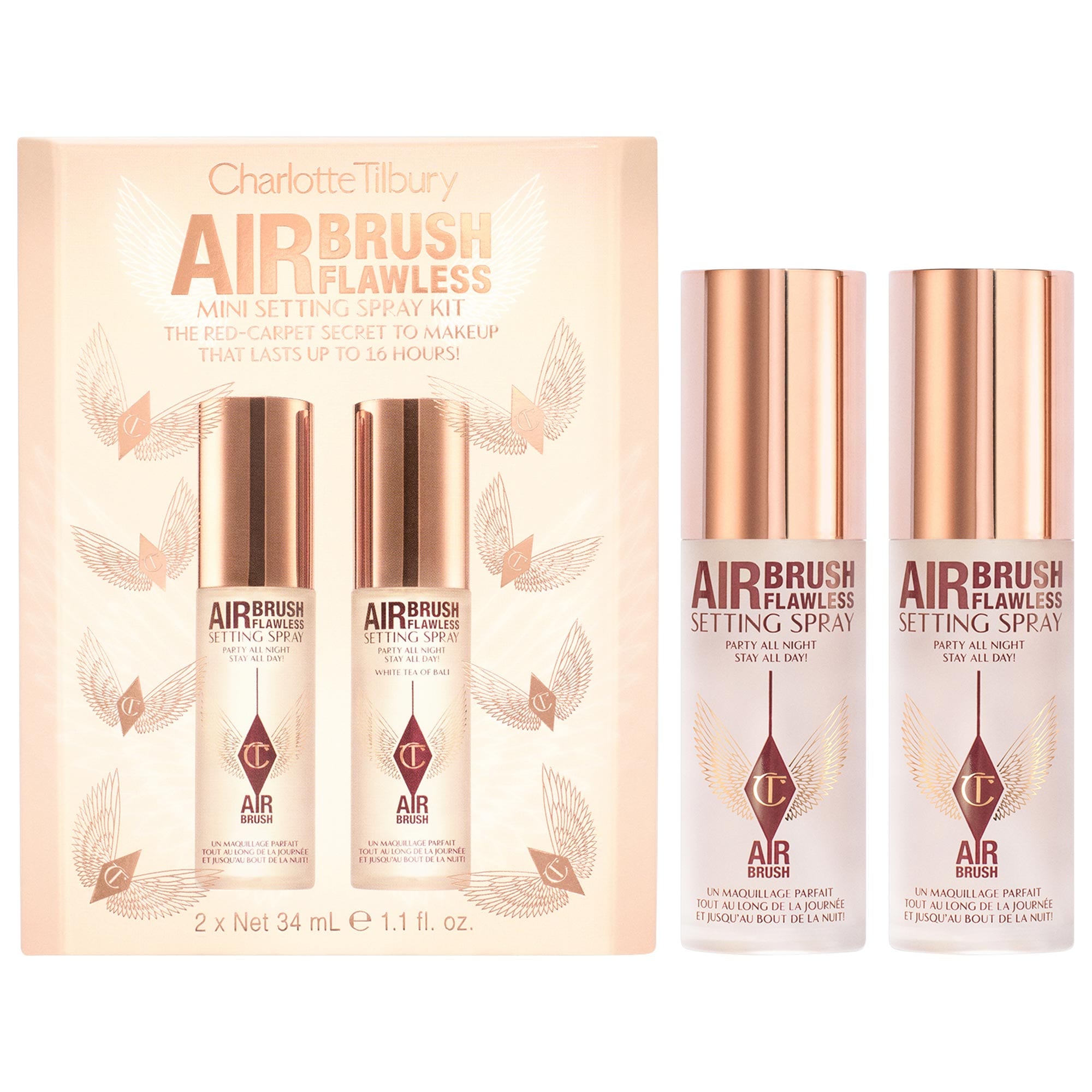 Charlotte Tilbury AIRbrush flawless mini setting spray kit 34ml*2
