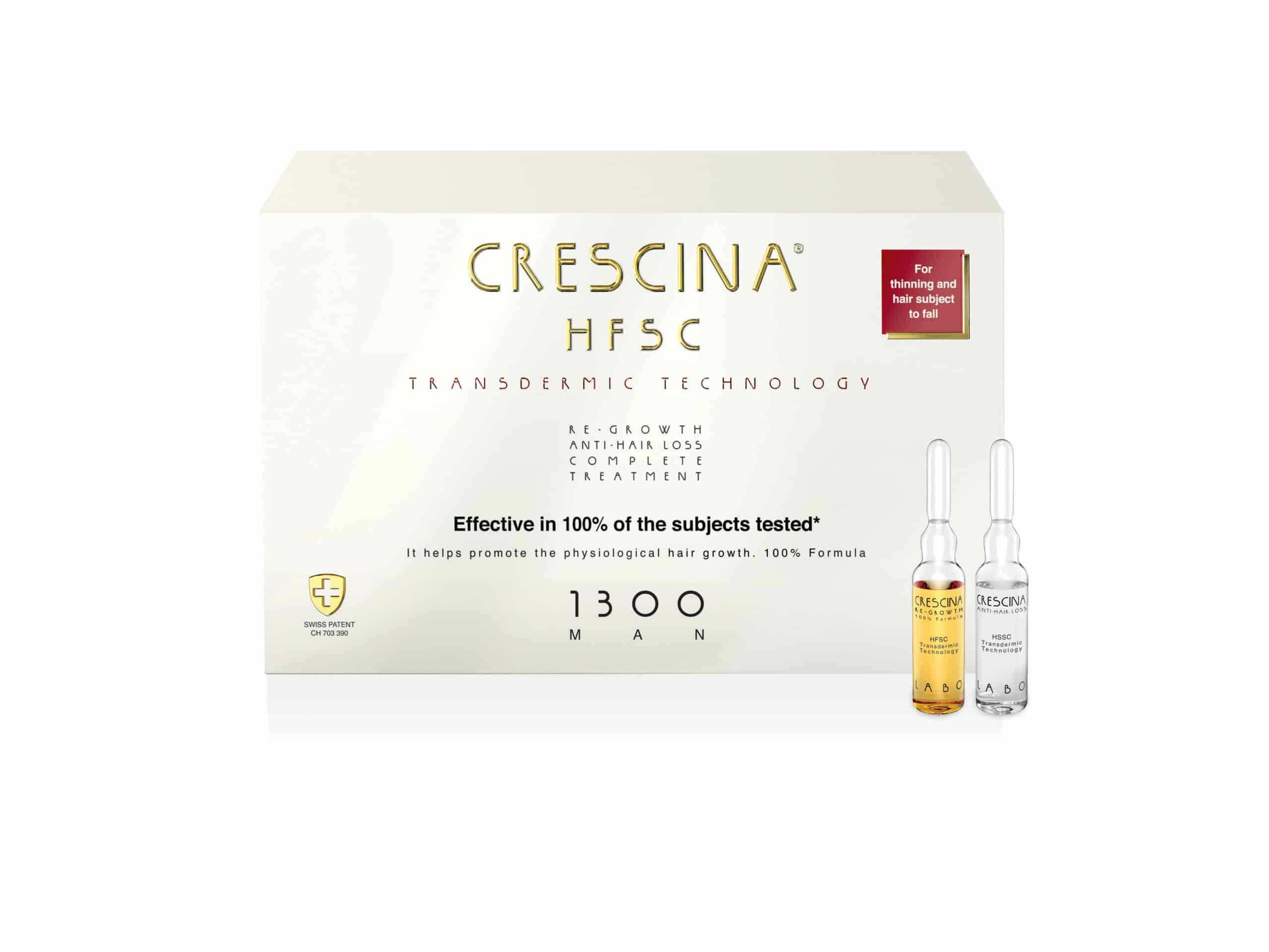 Crescina Transdermic комплекс против выпадения и для роста волос  1300 для мужчин, 20+20 ампул