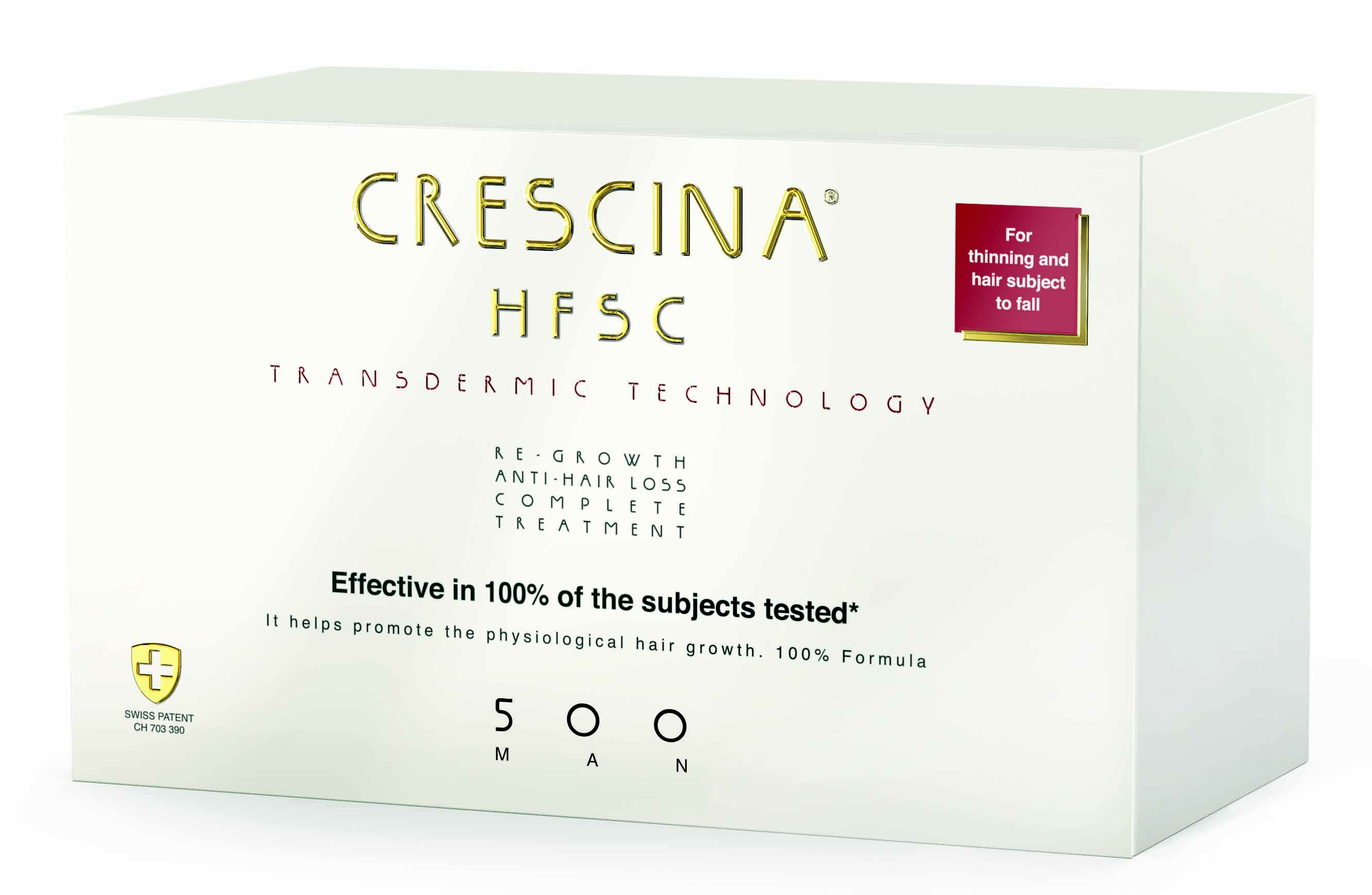 Crescina Transdermic комплекс против выпадения и для роста волос  500 для мужчин, 20+20 ампул