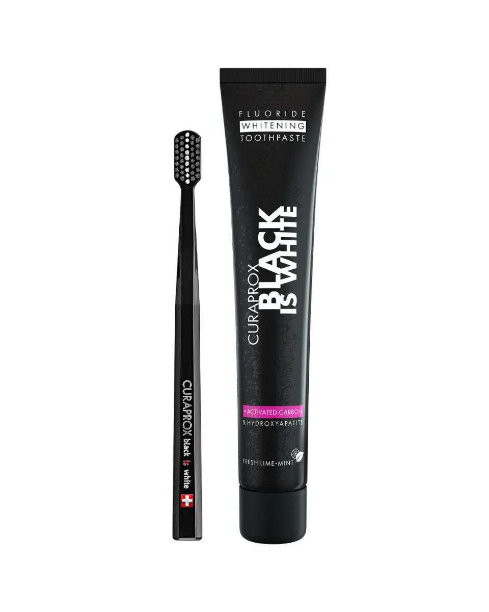 CURAPROX BIW SET Зубная паста "Black Is White" 90 мл и CS "Ultra soft" 5460 черная