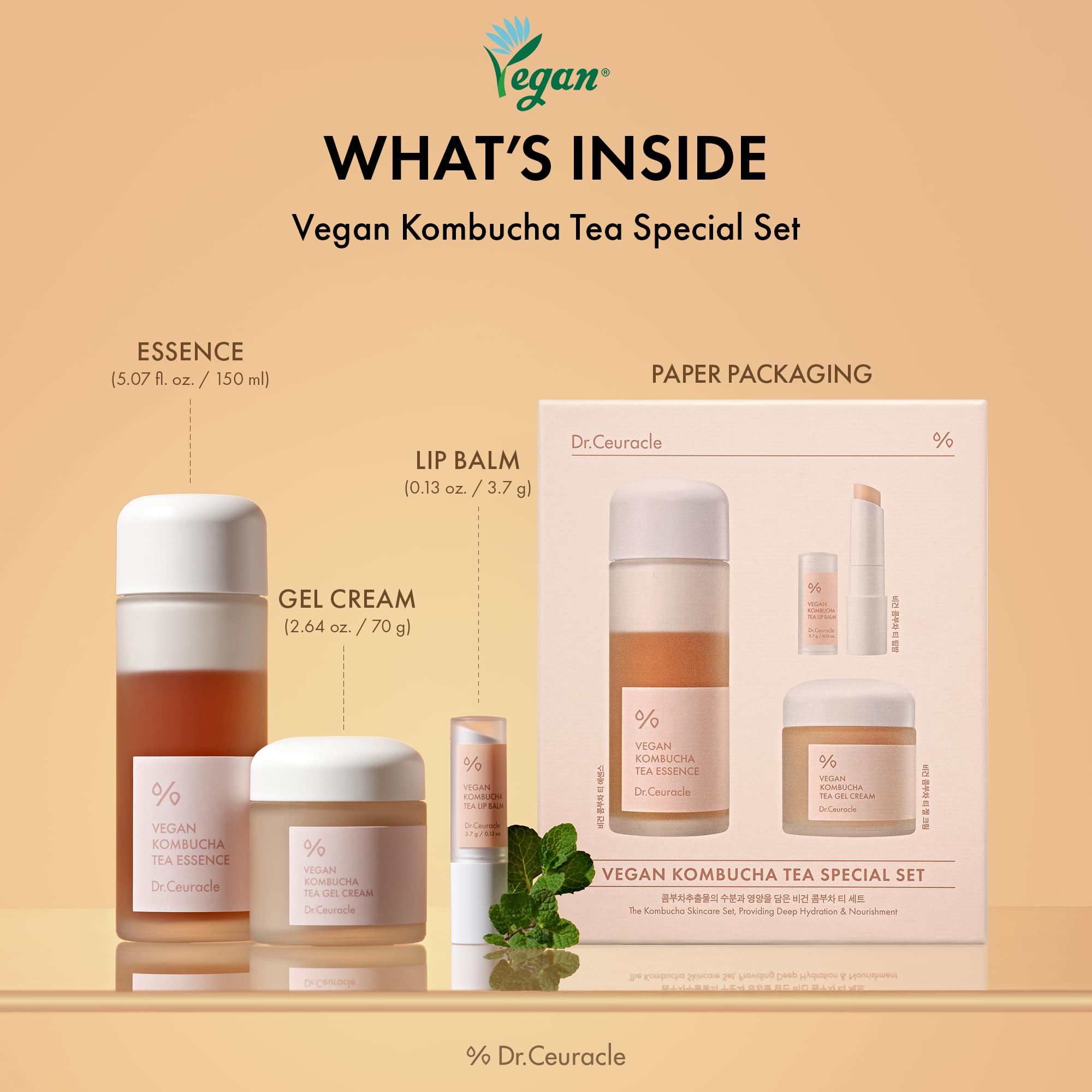 Dr.Ceuracle KOmbucha tea begining set (Tea essence 50ml, Tea gel cream 30ml)