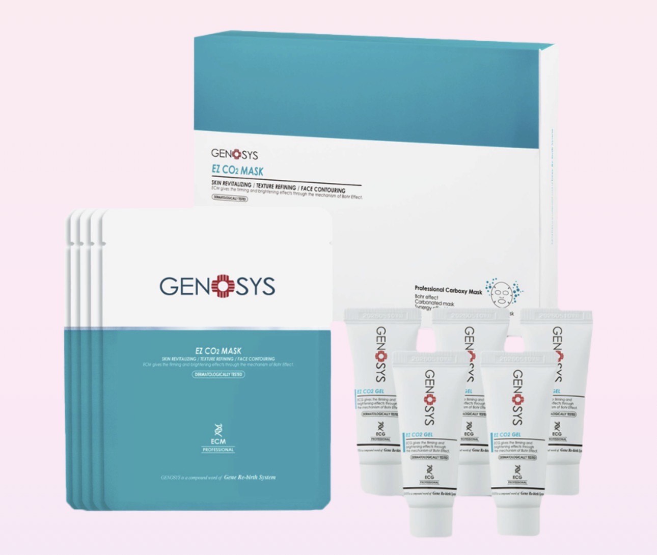 GENOSYS EZ CO2 MASK | EZ CO2 Карбокси Маска - набор, 5 масок + 5 гелей